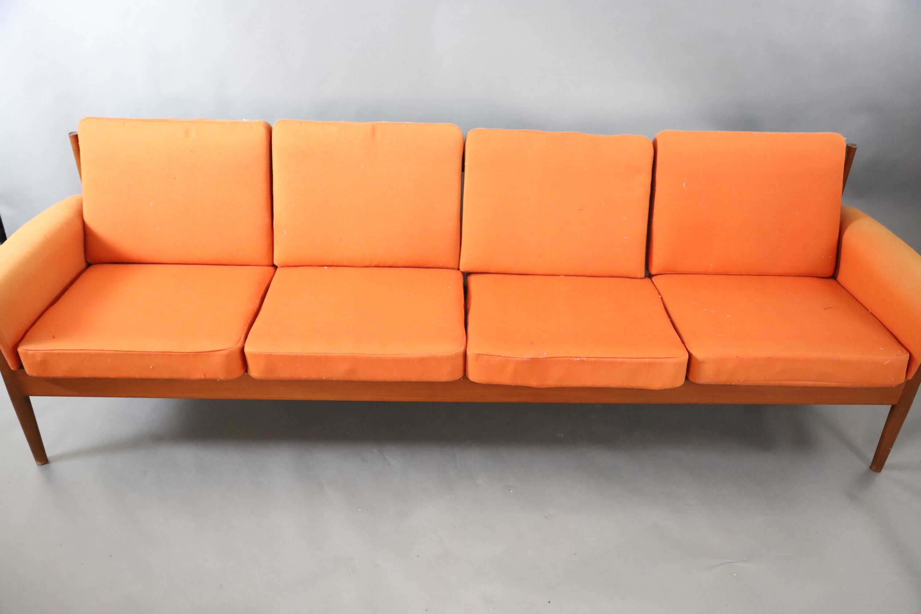 A Grete Jalk for France & Son four seater sofa, W.8ft 1in. D.2ft 5in. H.2ft 6in.